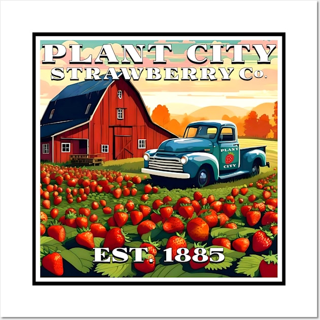 Plant City  Strawberry Company - Plant City, Florida Wall Art by AllThingsTees